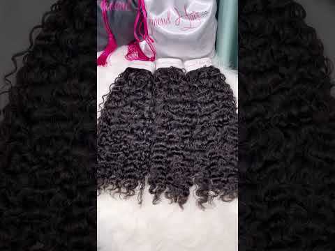 Deep Curly 3 Bundle Deals With A 5x5 Lace Closure Mink Brazilian Diamond Raw Hair