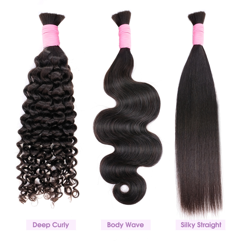 Burmese Curly Braiding Hair 1B Human Hair 100% Raw Hair (100g/pc)