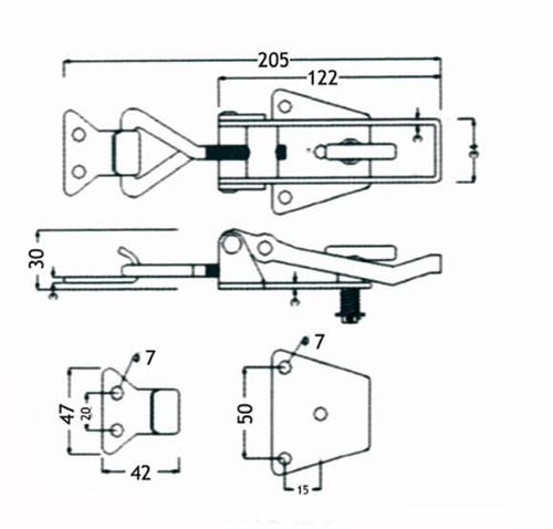 Heavy Duty Zinc Plated Toggle Latch For Agricultural Equipment