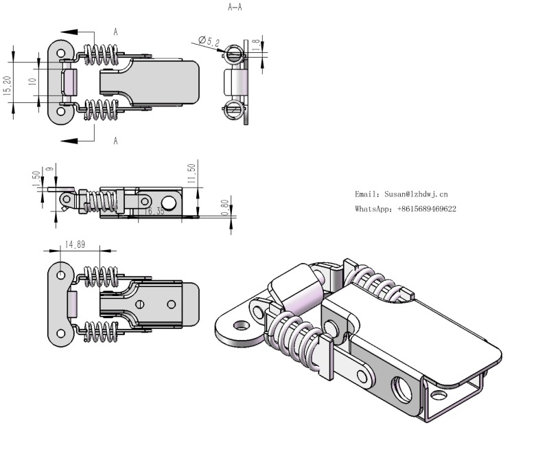 Machinery Spring Loaded Toggle Latch , Spring Draw Toggle Latch DK038