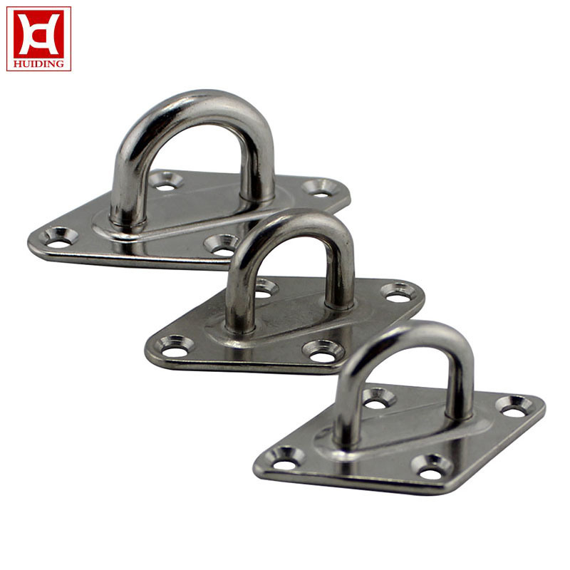 High Polished Stainless Steel Square Eye Plate Welded Marine Hardware Pad Eye Plate