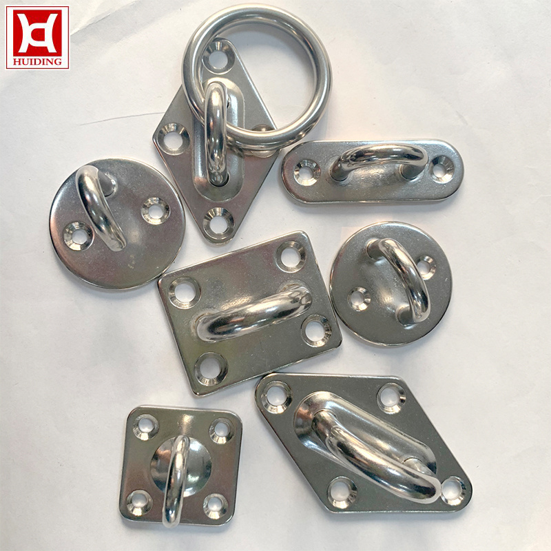 High Polished Stainless Steel Square Eye Plate Welded Marine Hardware Pad Eye Plate