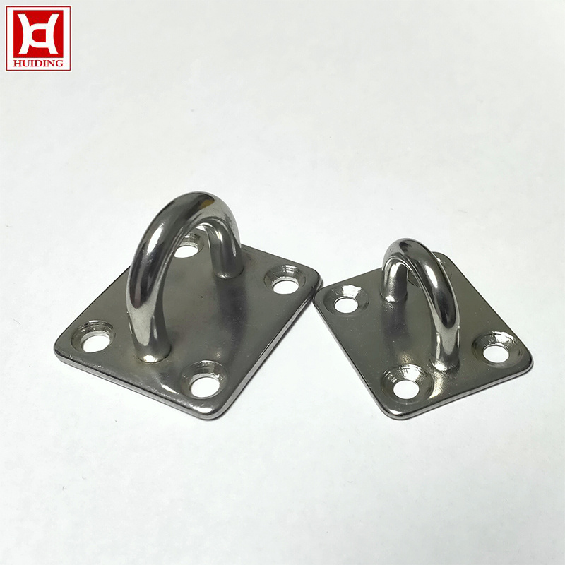 High Polished Stainless Steel Square Eye Plate Welded Marine Hardware Pad Eye Plate