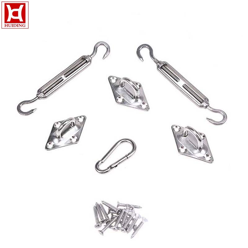 Stainless Steel Adjustable Square Sun Shade Sail Hardware Kits