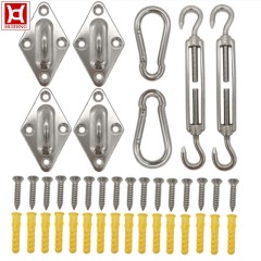 Heavy Duty Stainless Steel Sun Shade Sail Hardware Kit Installation