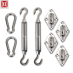 Heavy Duty Stainless Steel Sun Shade Sail Hardware Kit Installation