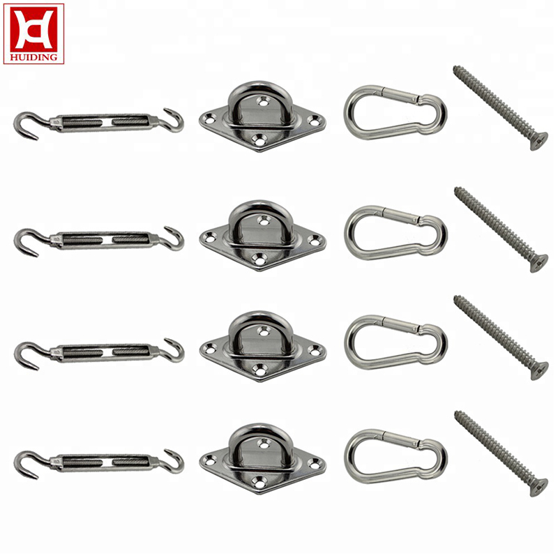 Heavy Duty Marine Grade Stainless Square Sun Shade Sail Hardware Kits