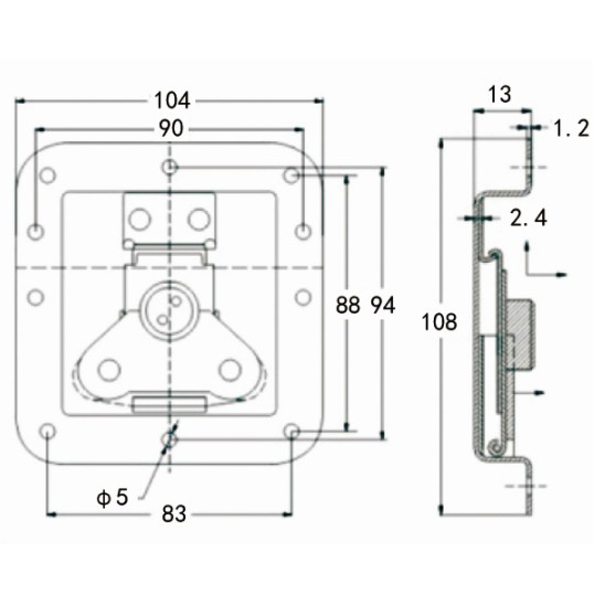 Rotary Draw Latch Mini Butterly Toggle Latch