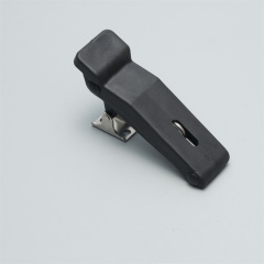 DK091G1 Black Rubber Draw Latch With Keyhole