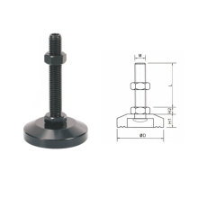 Black Carbon Steel Adjustable Leveling Feet With Threaded Stud