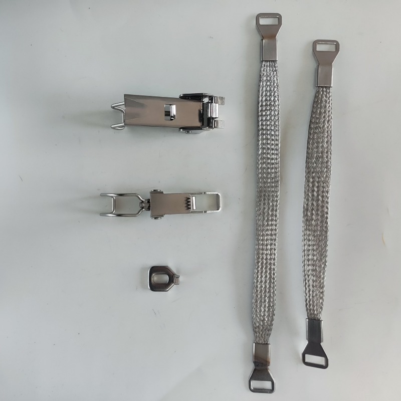 Adjustable Stainless Steel Toggle Latch Kit for Water Pipe Fastener With Braided Ground Strap