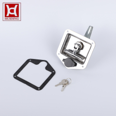 Flush mount paddle T handle latch