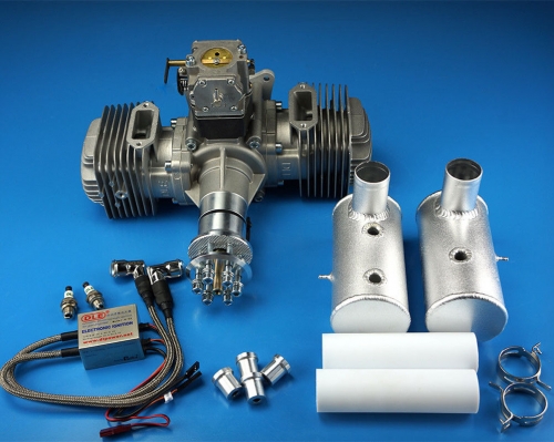 DLE 170 170cc Twin engine with Rear Exhaust and Muffler
