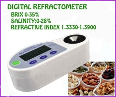 2 in 1 Pocket Digital Refractometer brix & salinity, 0-35%brix & 0-28% salinity special for Food industry