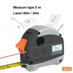 2 in 1 Laser Range Finder Measure Tape Distance Meter