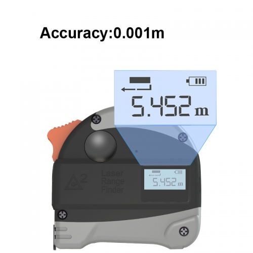 2 in 1 Laser Range Finder Measure Tape Distance Meter