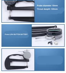 Digital thickness gauge meter deep throat micrometer 0-10mm 0-25mm different probe size