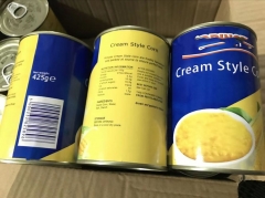 Canned creamy style corn