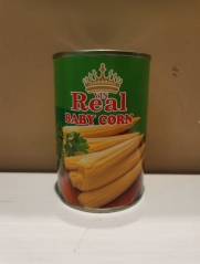 Canned baby corn cut