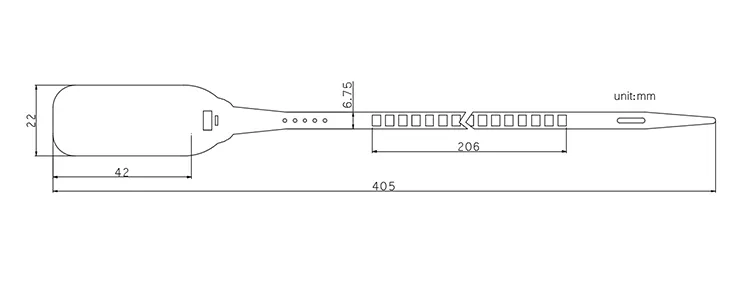 tamper indicating hot stamping logo plastic seal CAD