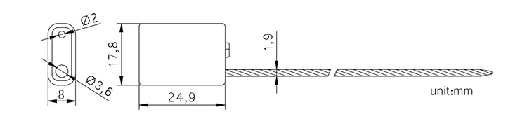 Aluminum alloy cable seal for trucks  CAD