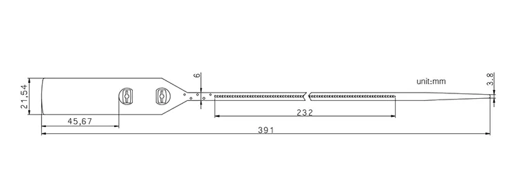 Easy tearing off plastic pull tight locking seals CAD