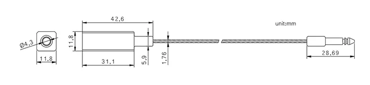 High-Volume Aluminum Alloy Wire Cable Seals CAD