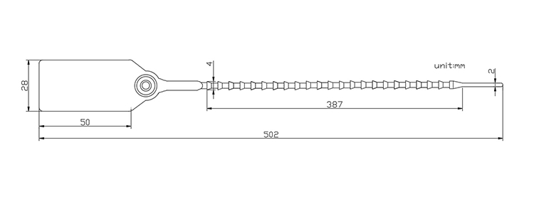 Disposable Security Plastic Container Seal Lock CAD