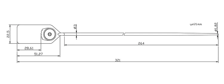 Disposable plastic seal pp customs seal CAD