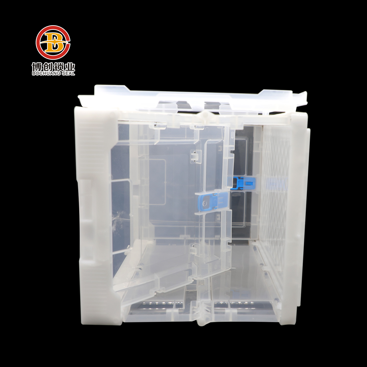 BCTB013 Transparent foldable plastic crates with lid
