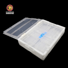 BCTB013 Transparent foldable plastic crates with lid