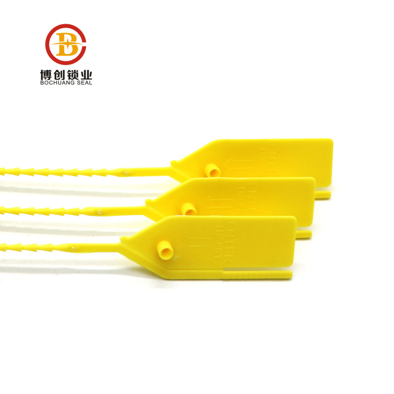 BC-P115 Self-locking tamper evident security plastic seal with barcode