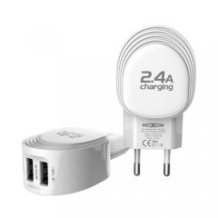 EU Fast 2.4A Dual USB Port 2.4A AUTO ID Wall Charger