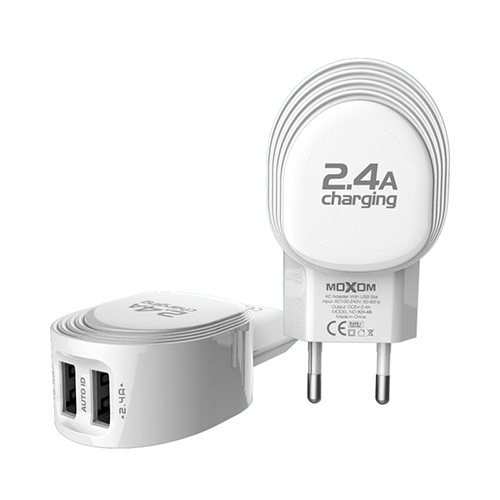 EU Fast 2.4A Dual USB Port 2.4A AUTO ID Wall Charger