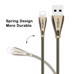 Dual Plug Alloy Material Lightning Charging & Data USB Cable 2.4A 100cm for iPhone