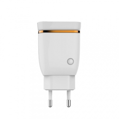 Wall Charger 2 Port USB Charger Plug Fast Travel Charger White Power Adapter with Cable For iPhone Samsung HTC Xiaomi