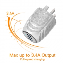 Fashion Shape 3 USB Port USB Charger for iPhone for Android Charging Travel Adapter