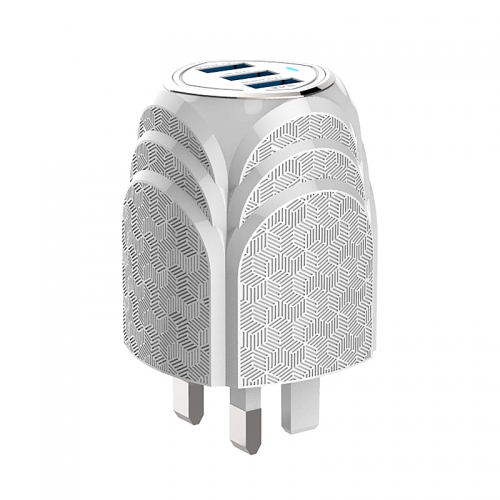 Fashion Shape 3 USB Port USB Charger for iPhone for Android Charging Travel Adapter