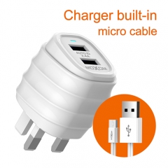 UK Plug Adapter USB Charger For iPhone Phone Charger For Samsung Dual Port Mobile Phone Charger USB Wall Charger KH-55