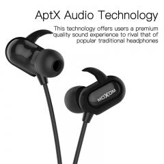 MOXOM Bluetooth Workout Headphones-Lightweight &Fashionable Waterproof Wireless Sport Earphones Built-in Mic,100% HD Stereo &APTX Noise Cancelling Ear