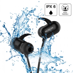 MOXOM Bluetooth Workout Headphones-Lightweight &Fashionable Waterproof Wireless Sport Earphones Built-in Mic,100% HD Stereo &APTX Noise Cancelling Ear