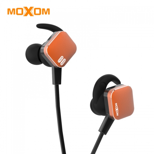 Moxom TPE Material Flat Wires Headset Anti-Knotted Earphone Wireless Bluetooth GYM High Stereo Headphone