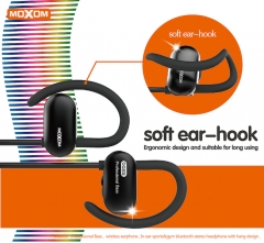 MOXOM Sweat-proof IN-Ear Sport&GYM Bluetooth Headphone Soft ear-hook Earphone With Micro