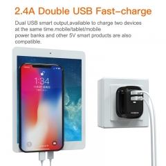 Fast Charging Cable 2-Ports with LED indicator light Travel size