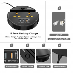 Movie Groove 2 SOCKET and 3 USB QC3.0 Fast Charger