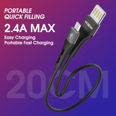 20CM Double-Sided Data Cable With Indicate Light
