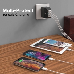 EU&UK USB Charger 4USB Fast Charging 2.4A Charger