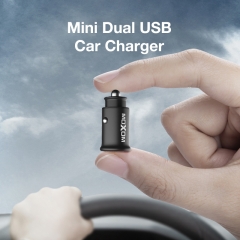 Ultra Mini Design 5V 2.4A Fast Car Charger Compact Dual Port Car Charger