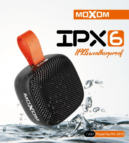 MOXOM SK10 Bluetooth Stereo TWS Speakers Waterproof IPX6 Wireless Speaker