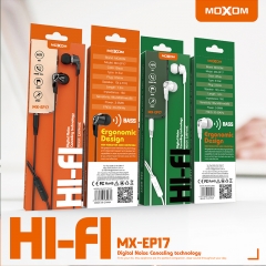 MOXOM EP17 1.2m in ear style hifi headphones 3.5mm plug earphone with Mic for smartphone